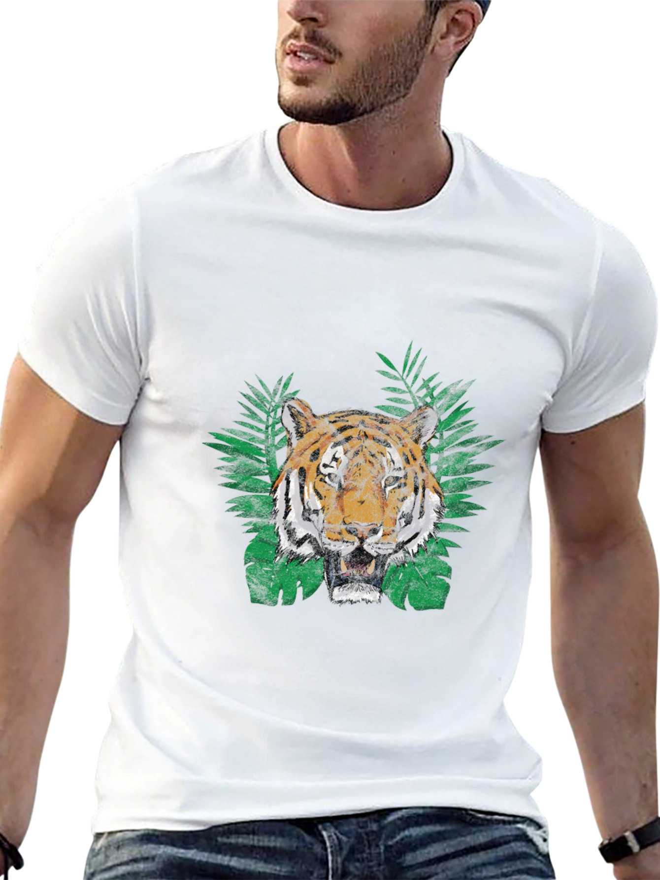 Tiger Graphic Print T-Shirt - Jungle Vibe