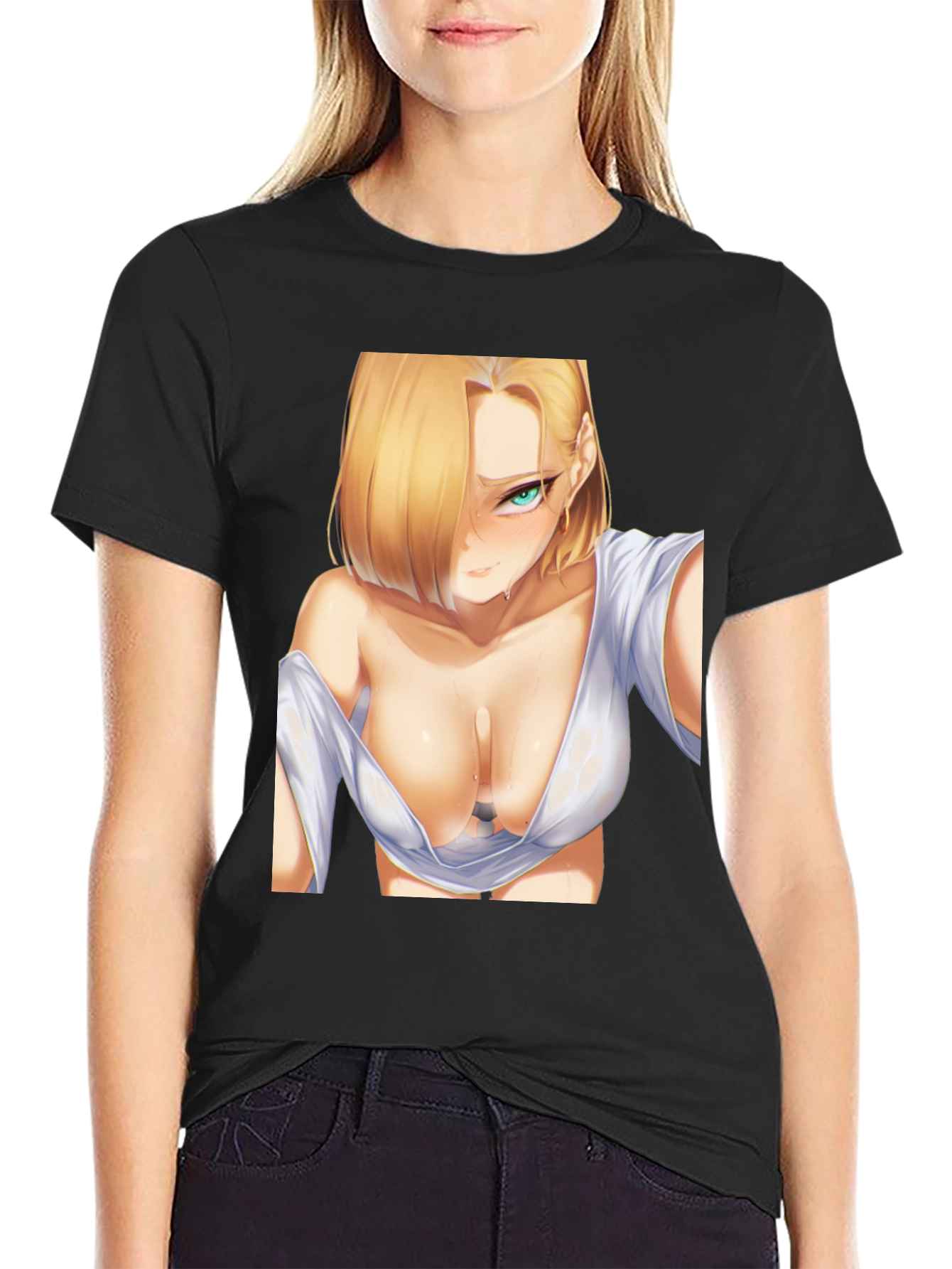 Anime Graphic T-Shirt - Android 18 Design