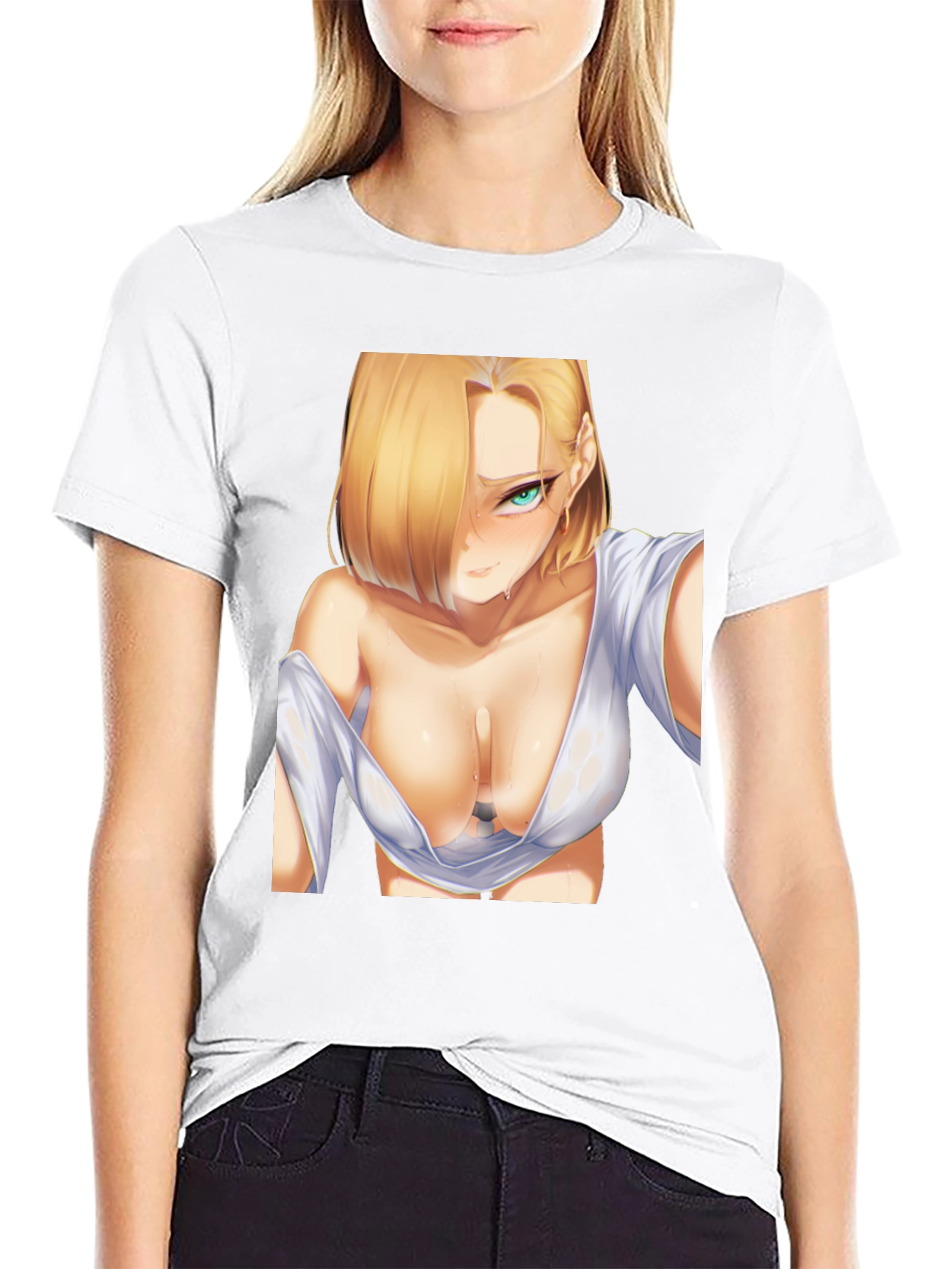 Anime Graphic T-Shirt - Android 18 Design