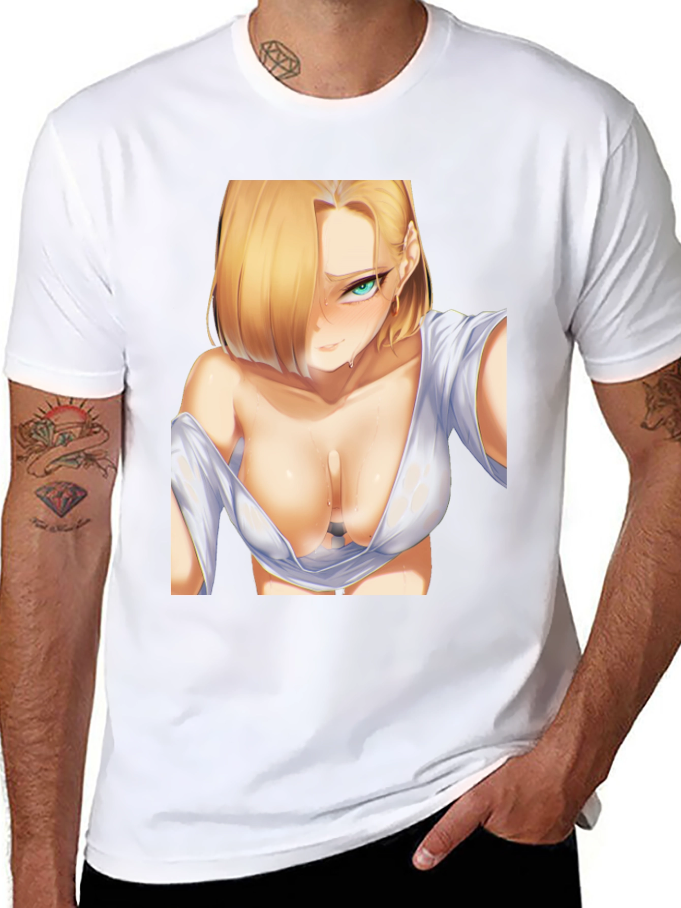 Anime Graphic T-Shirt - Android 18 Design