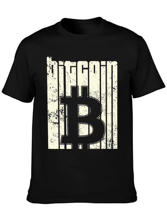 Bitcoin Graphic Print Black T-Shirt