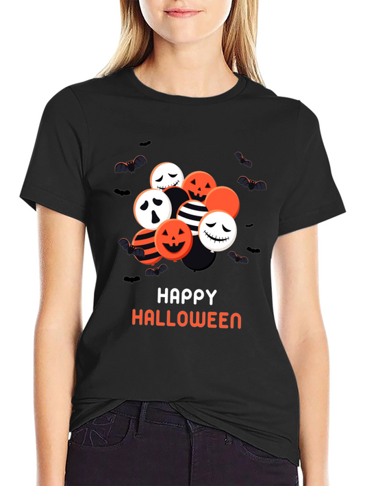 Happy Halloween Graphic Tee - Spooky Balloons
