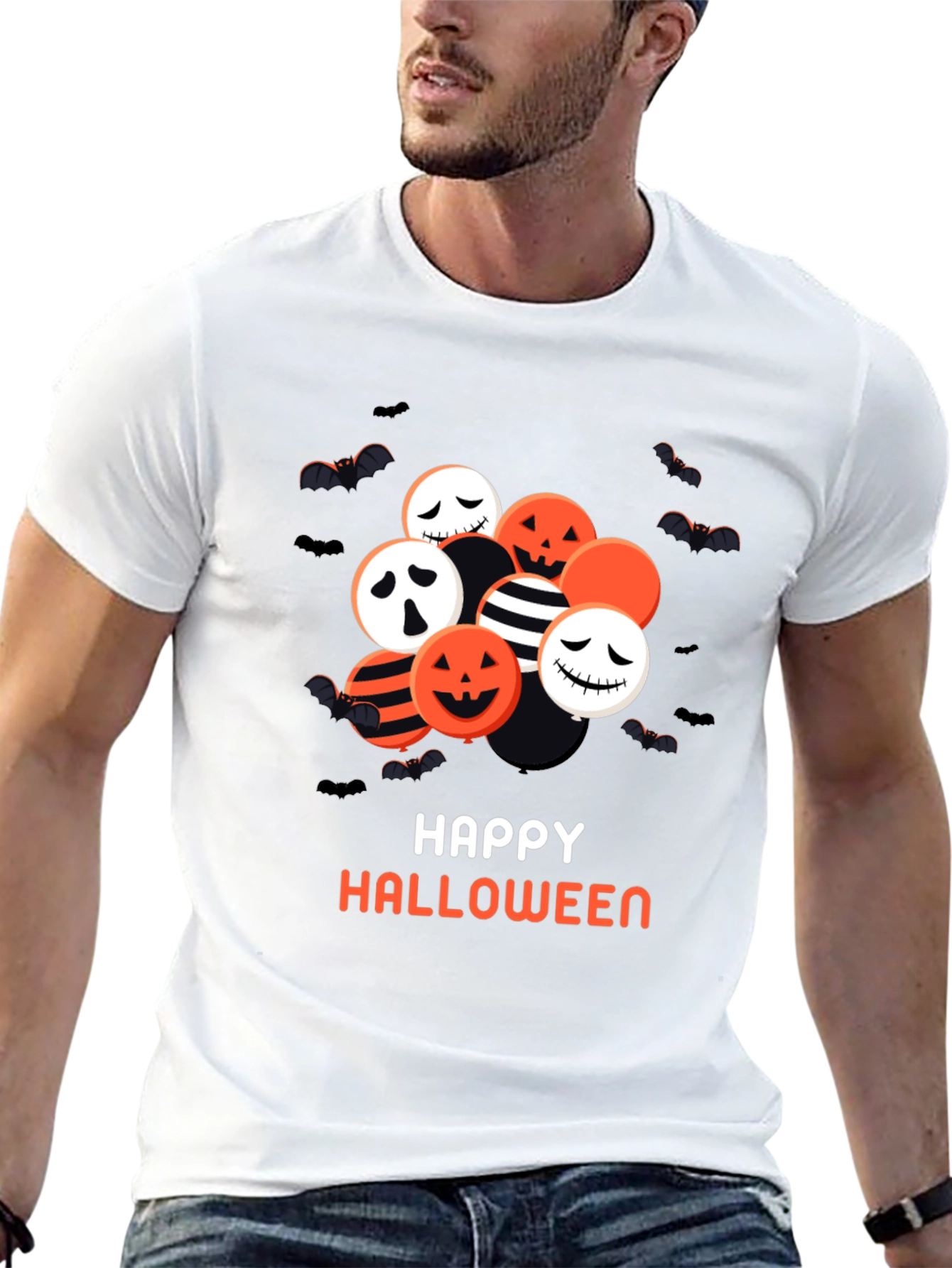 Happy Halloween Graphic Tee - Spooky Balloons