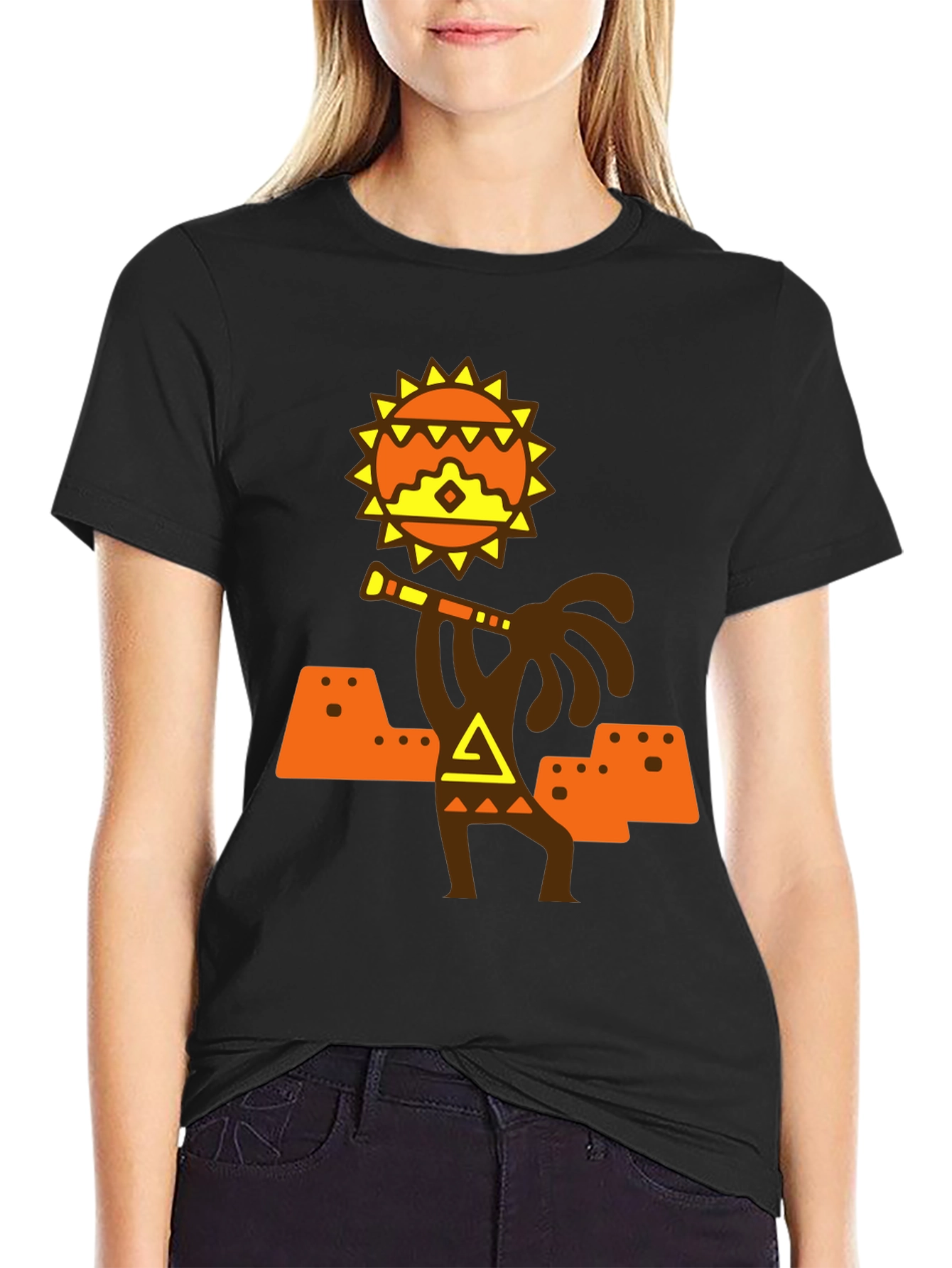 Aztec Sun God T-Shirt - Stylish Graphic Tee