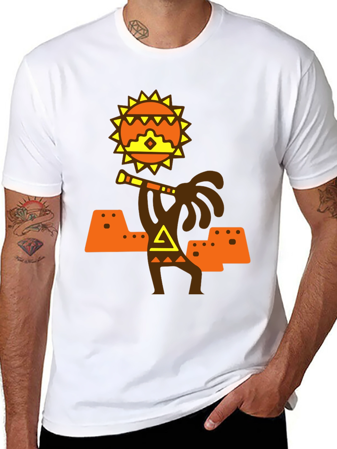 Aztec Sun God T-Shirt - Stylish Graphic Tee