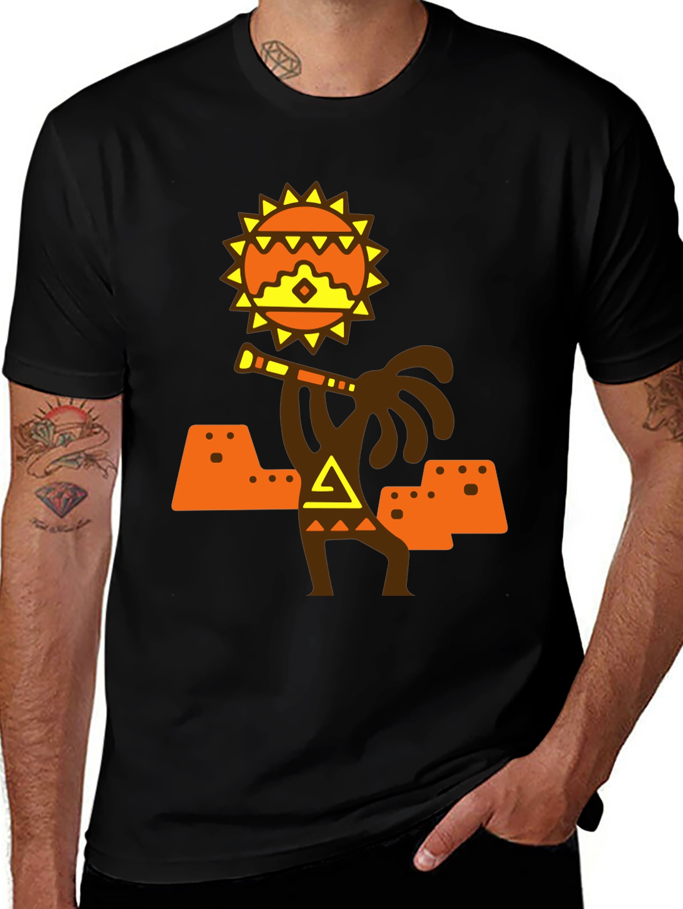 Aztec Sun God T-Shirt - Stylish Graphic Tee