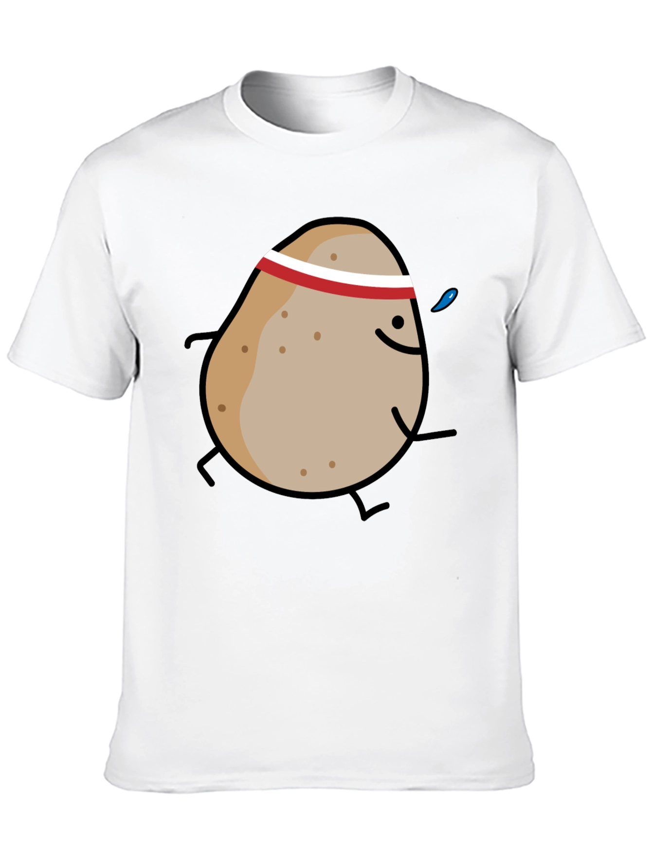 Running Potato Graphic Tee - Black Cotton T-Shirt