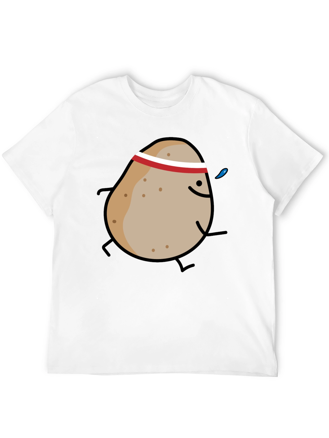 Running Potato Graphic Tee - Black Cotton T-Shirt