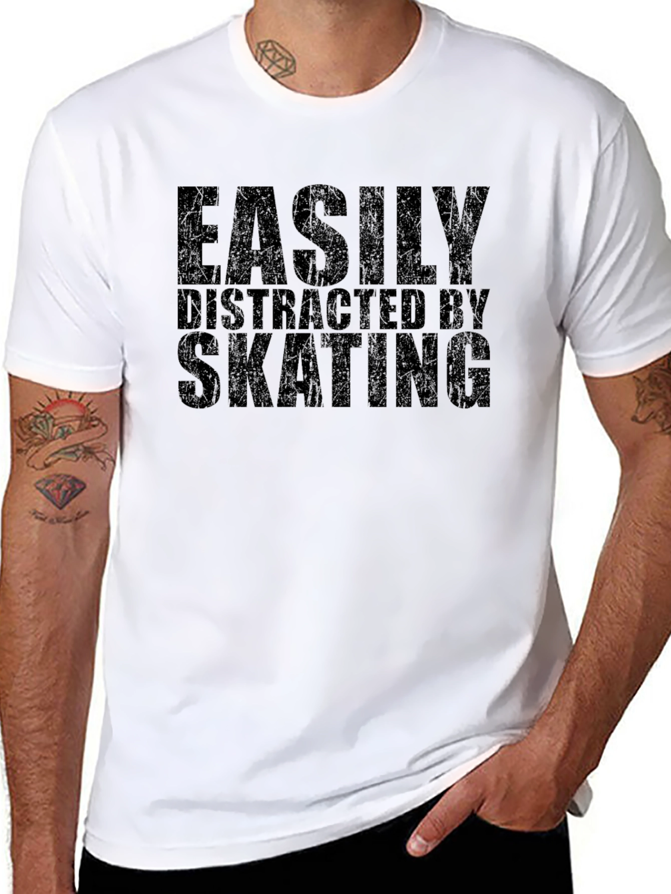 Easily Distracted by Skating - Graphic T-Shirt
