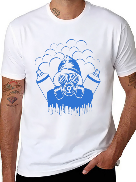 Cool Graphic Tee - Gas Mask Graffiti Artist