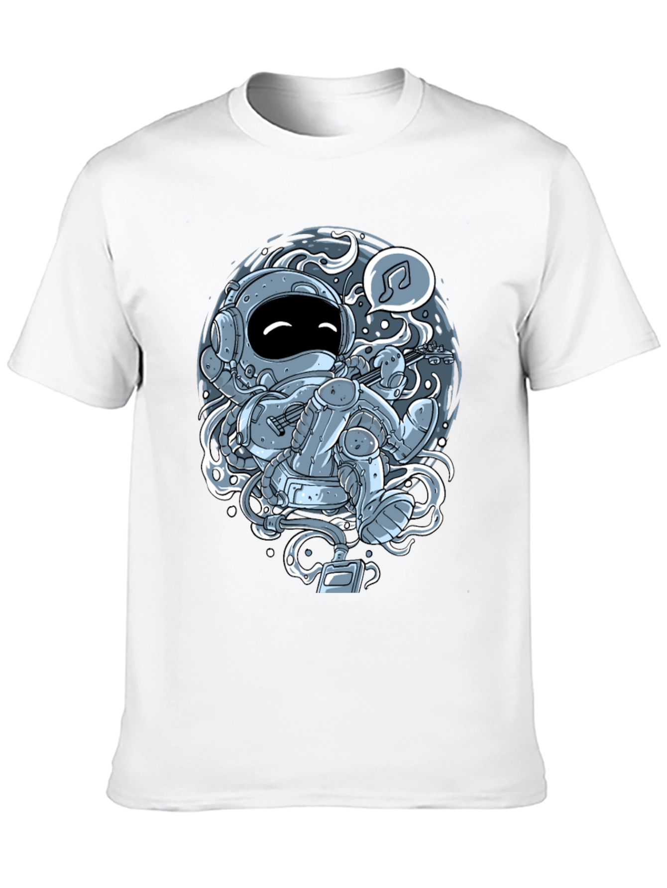 Astronaut Musician Graphic Tee - Black