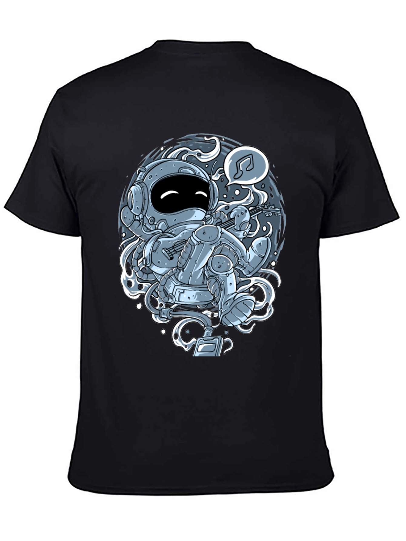 Astronaut Musician Graphic Tee - Black