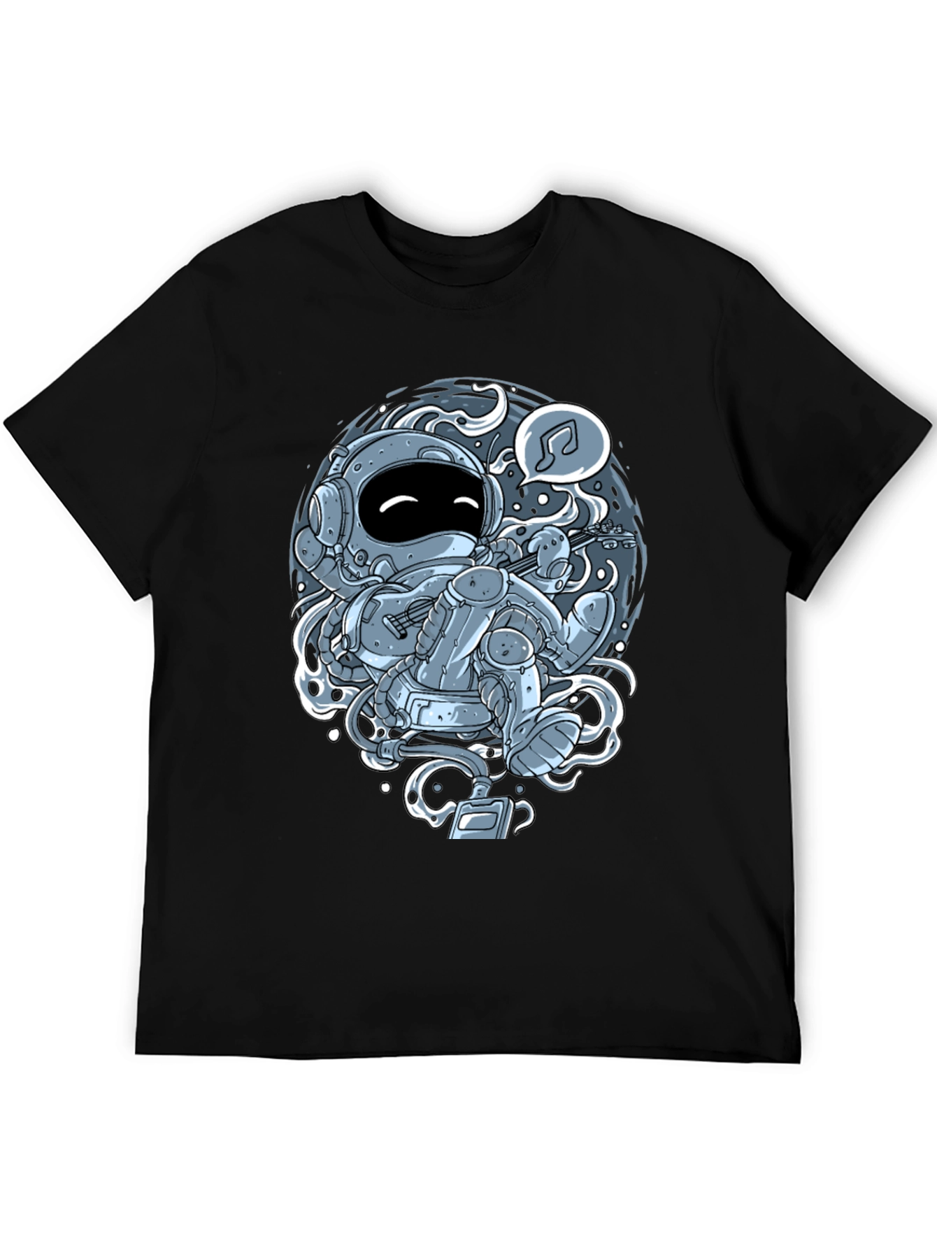 Astronaut Musician Graphic Tee - Black