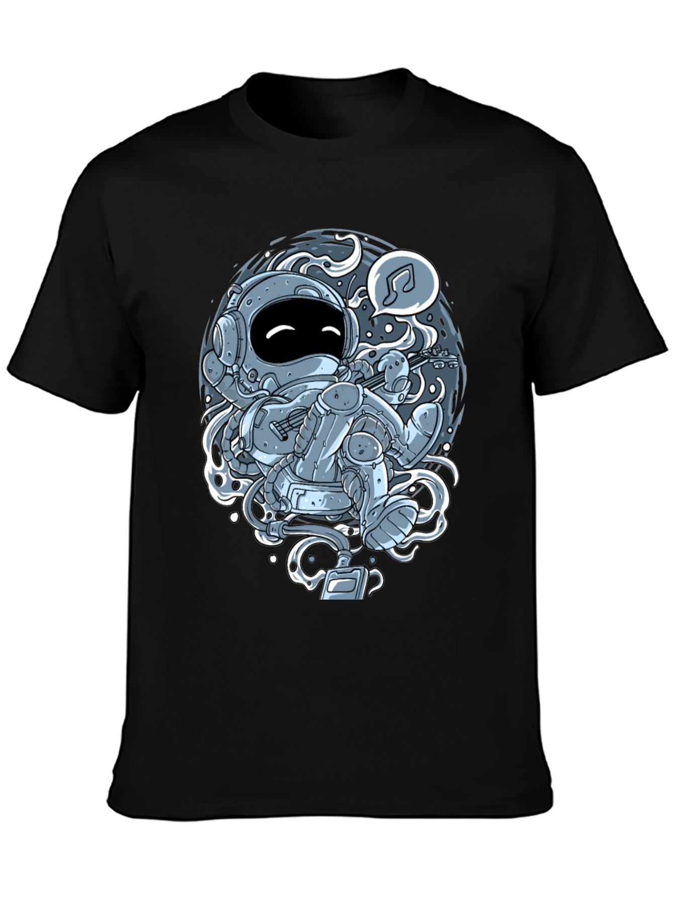 Astronaut Musician Graphic Tee - Black