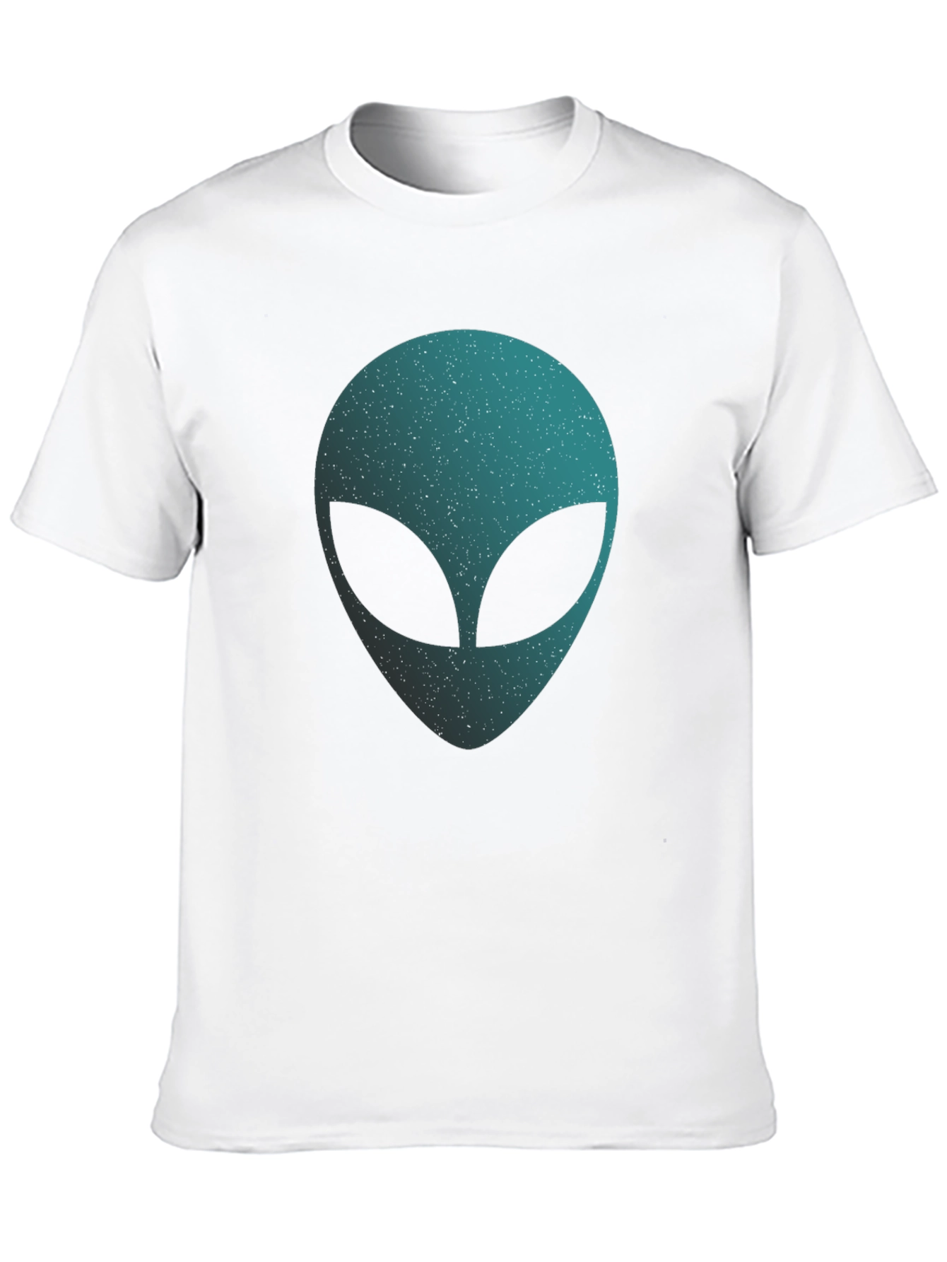Alien Head Graphic T-Shirt - Black Crew Neck