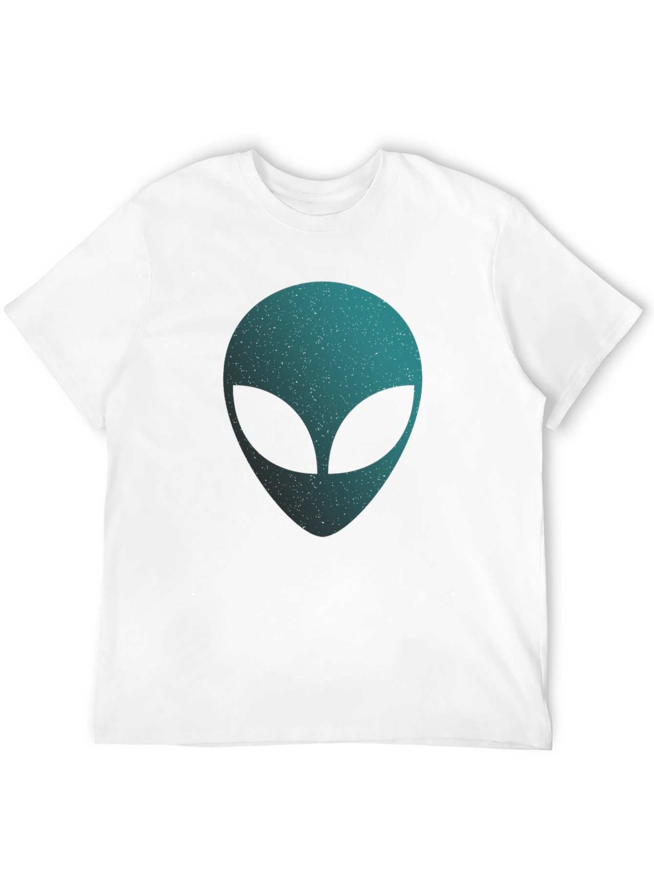 Alien Head Graphic T-Shirt - Black Crew Neck