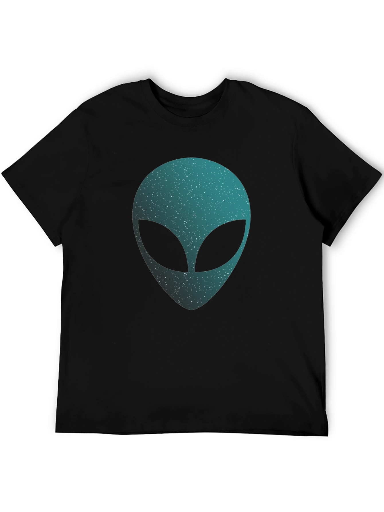 Alien Head Graphic T-Shirt - Black Crew Neck