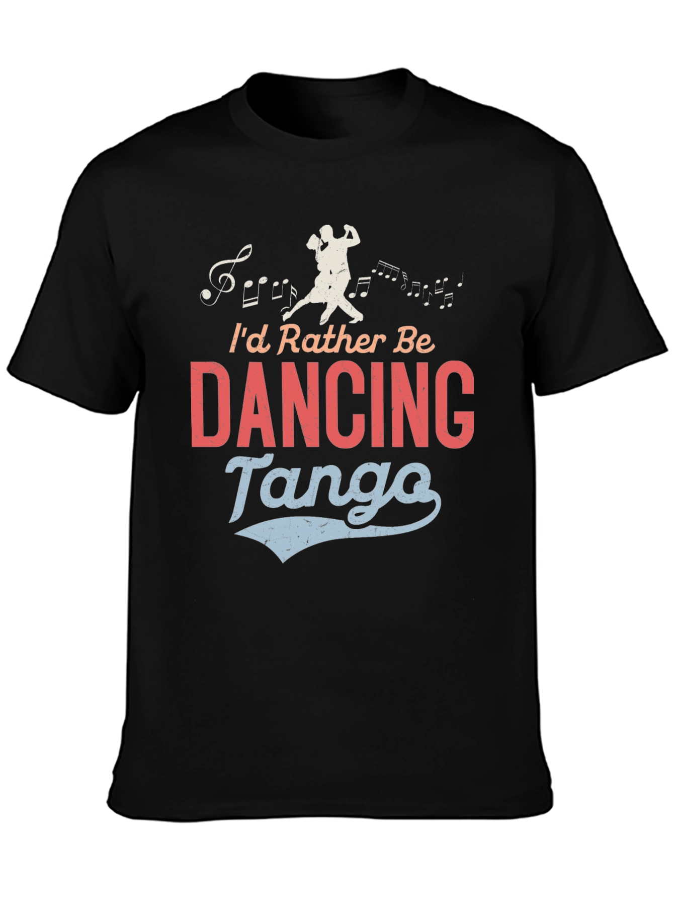 Dancing Tango Graphic Tee - Black Crew Neck