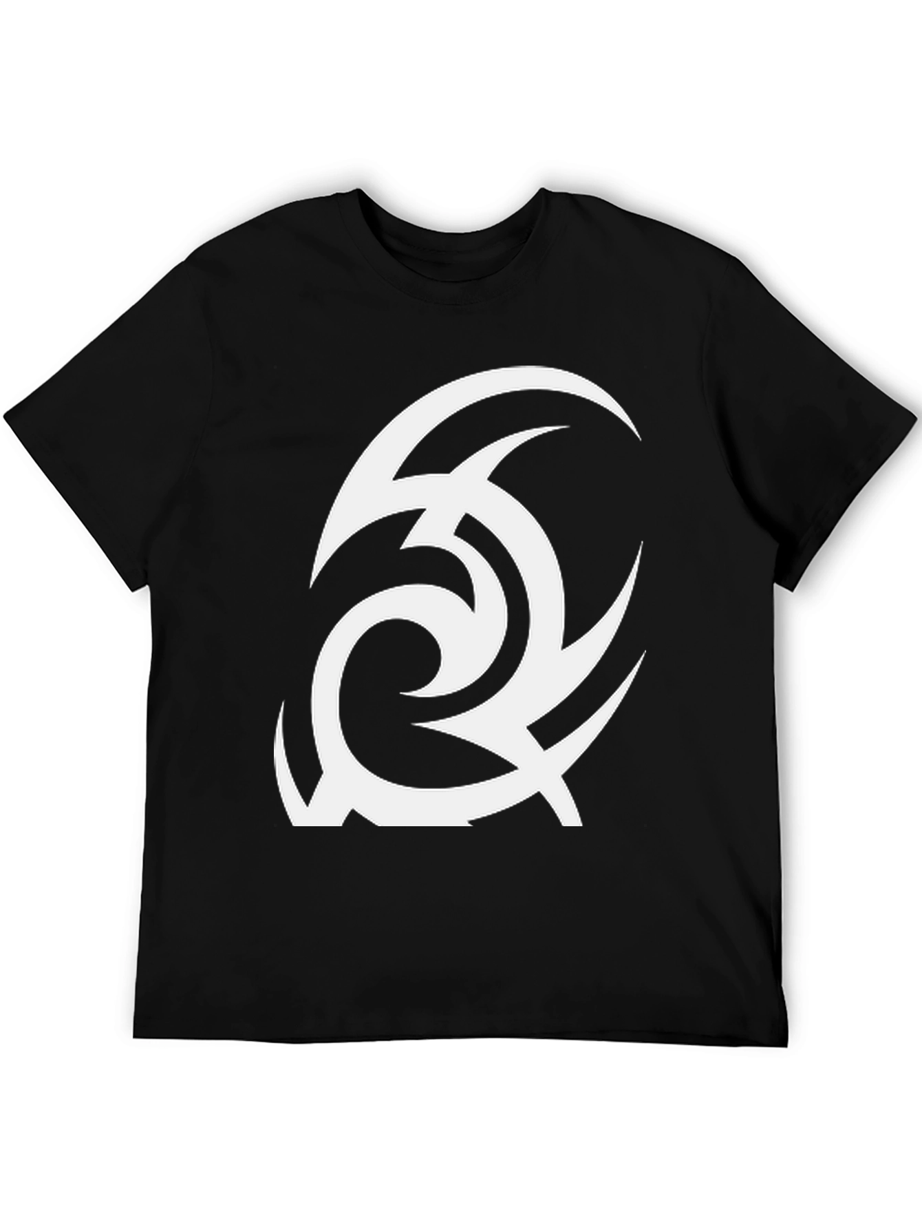 Black T-Shirt with Abstract White Design