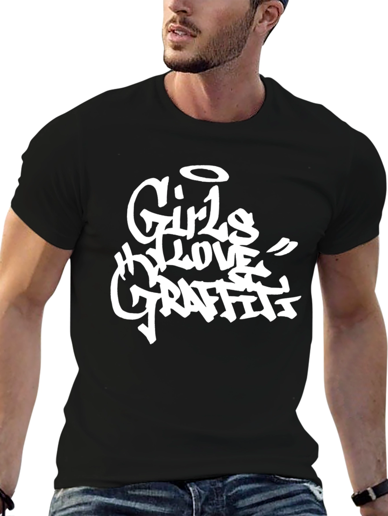 Girls Love Graffiti Black T-Shirt