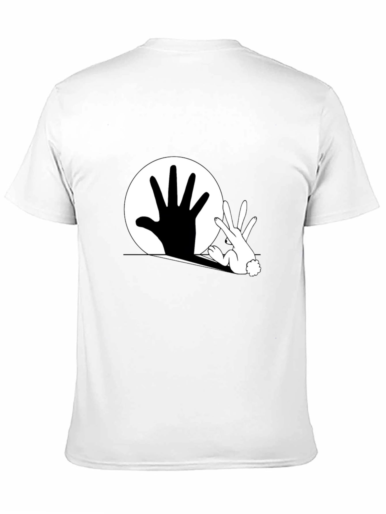 Hand Rabbit Shadow T-Shirt - Black Graphic Tee