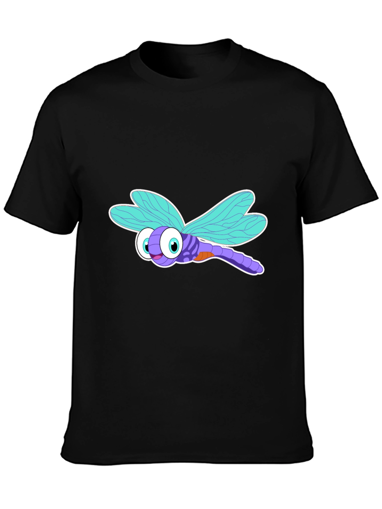 Dragonfly Graphic Tee - Black Cotton T-Shirt