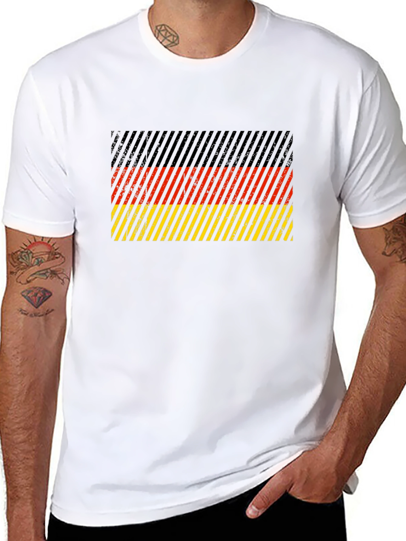 German Flag Striped Graphic T-Shirt