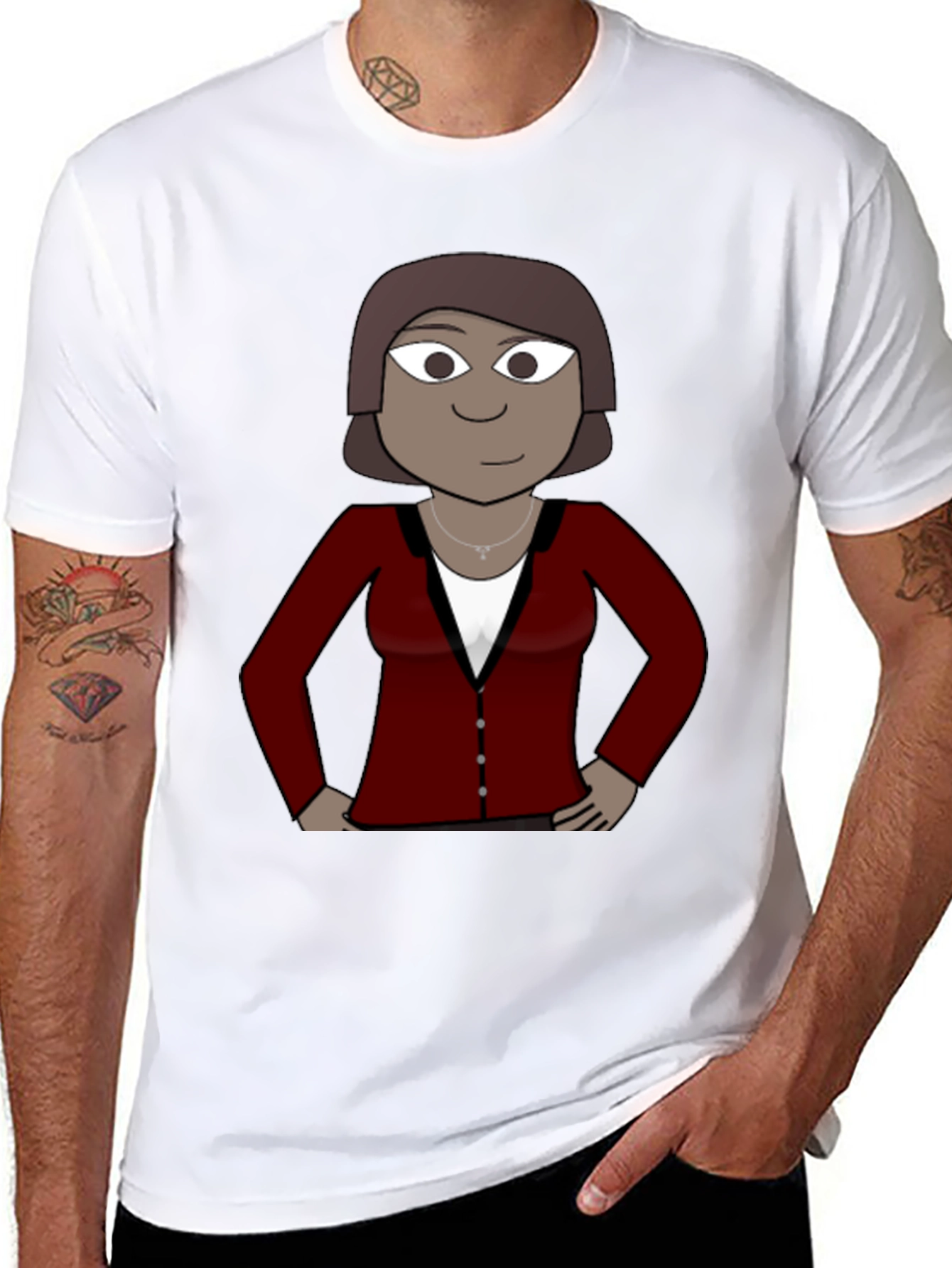Cartoon Woman T-Shirt - Unique Graphic Tee