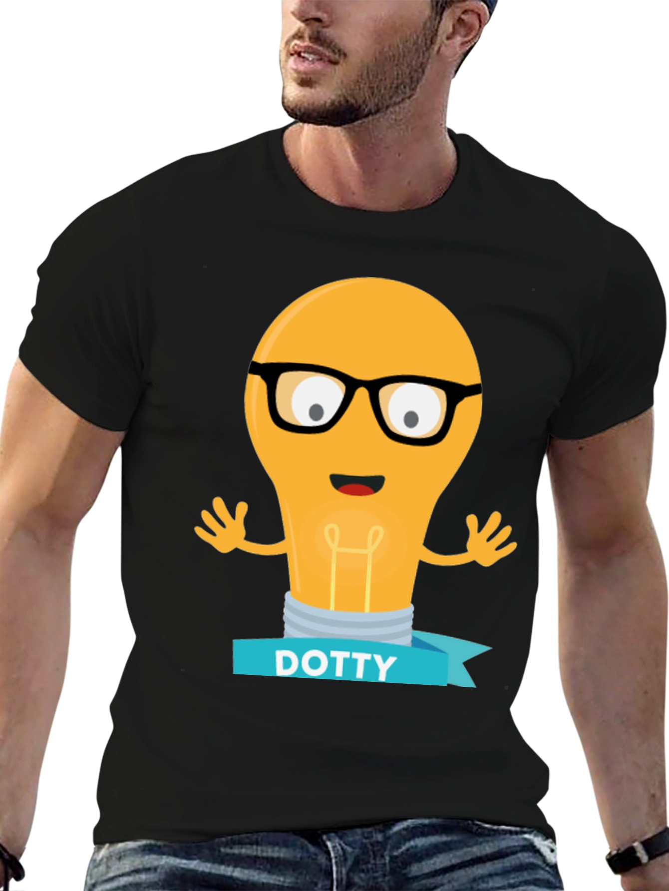 Nerdy Light Bulb DOTTY Tee - Smart & Fun!