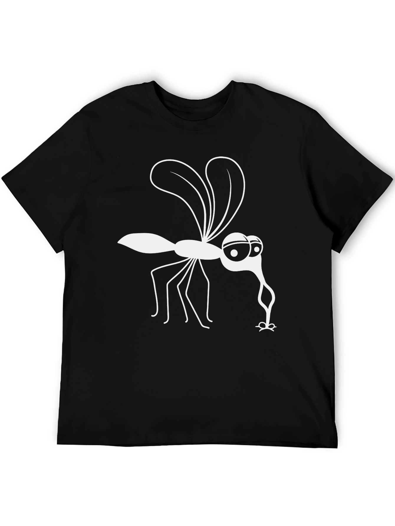 Funny Mosquito Graphic Tee - Black Cotton T-Shirt