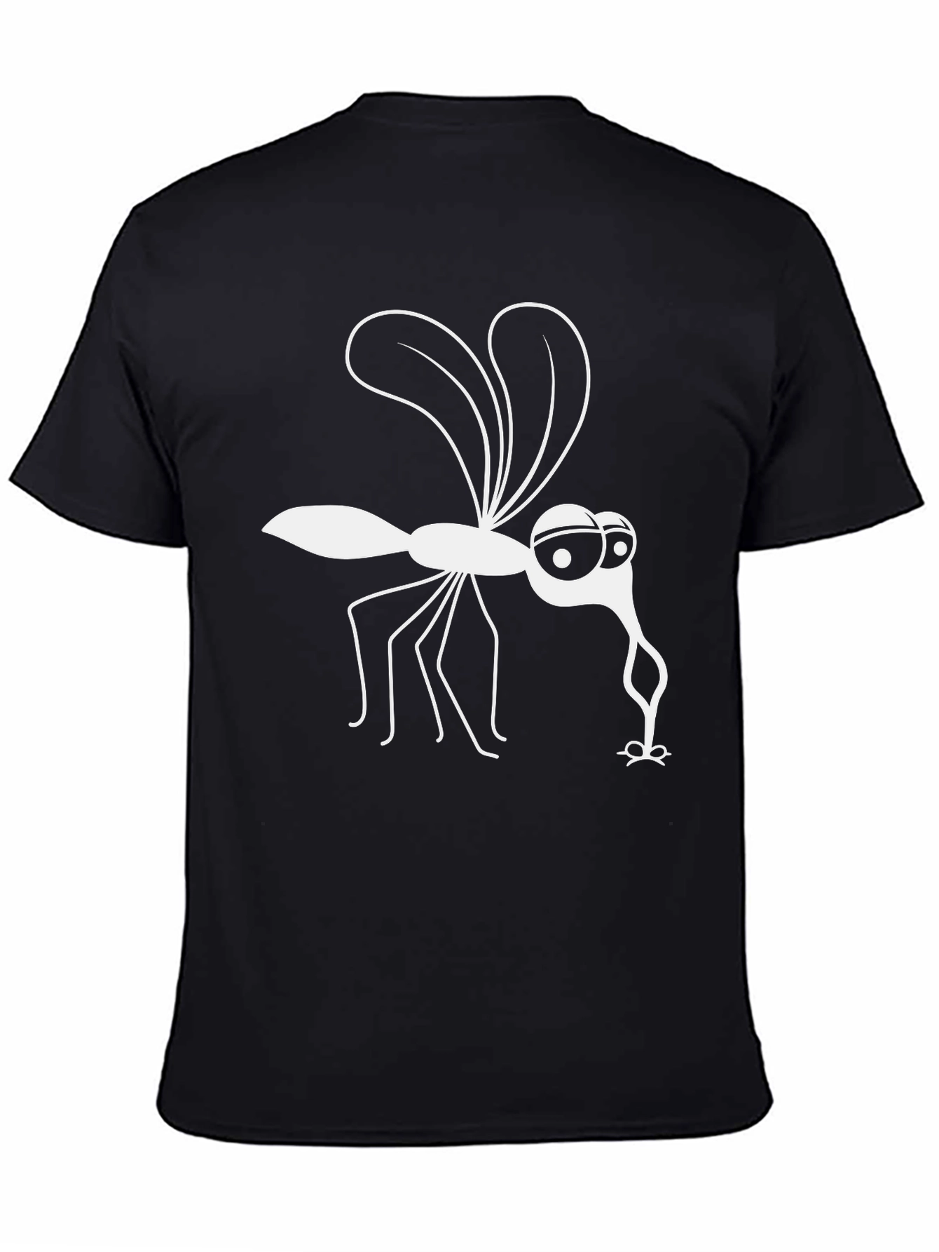Funny Mosquito Graphic Tee - Black Cotton T-Shirt