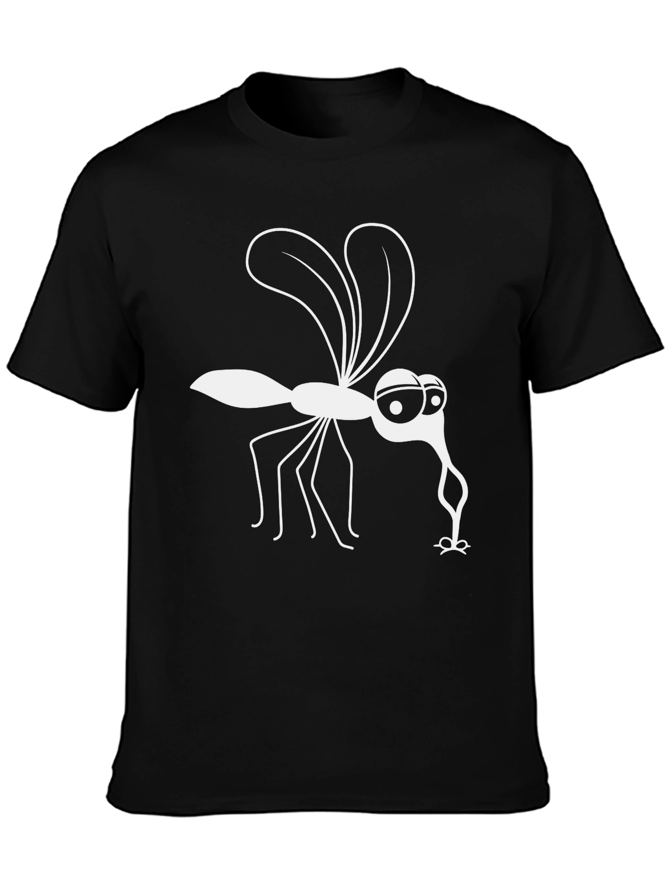 Funny Mosquito Graphic Tee - Black Cotton T-Shirt