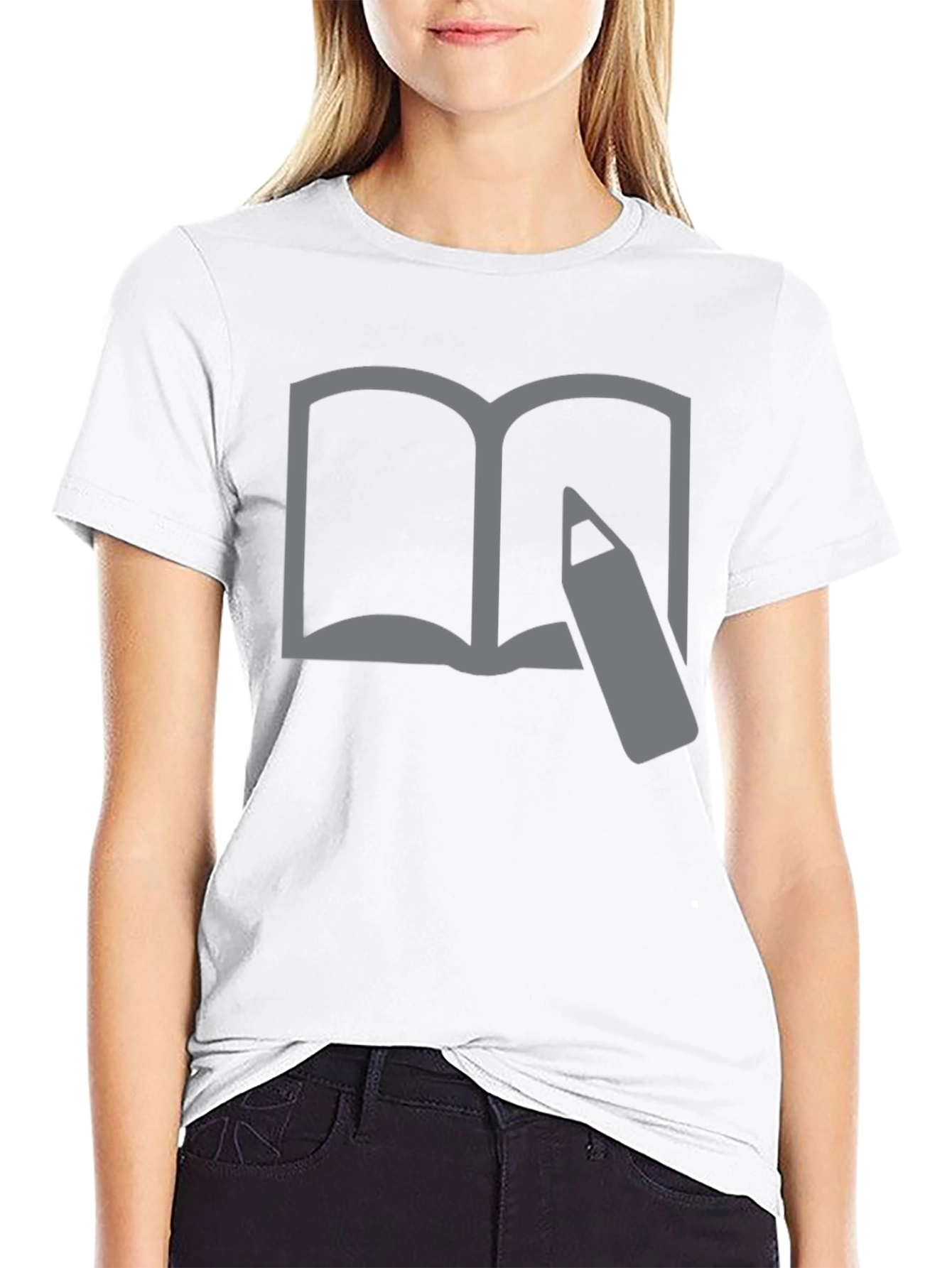 Book and Pencil Graphic Tee - Writers Inspiration