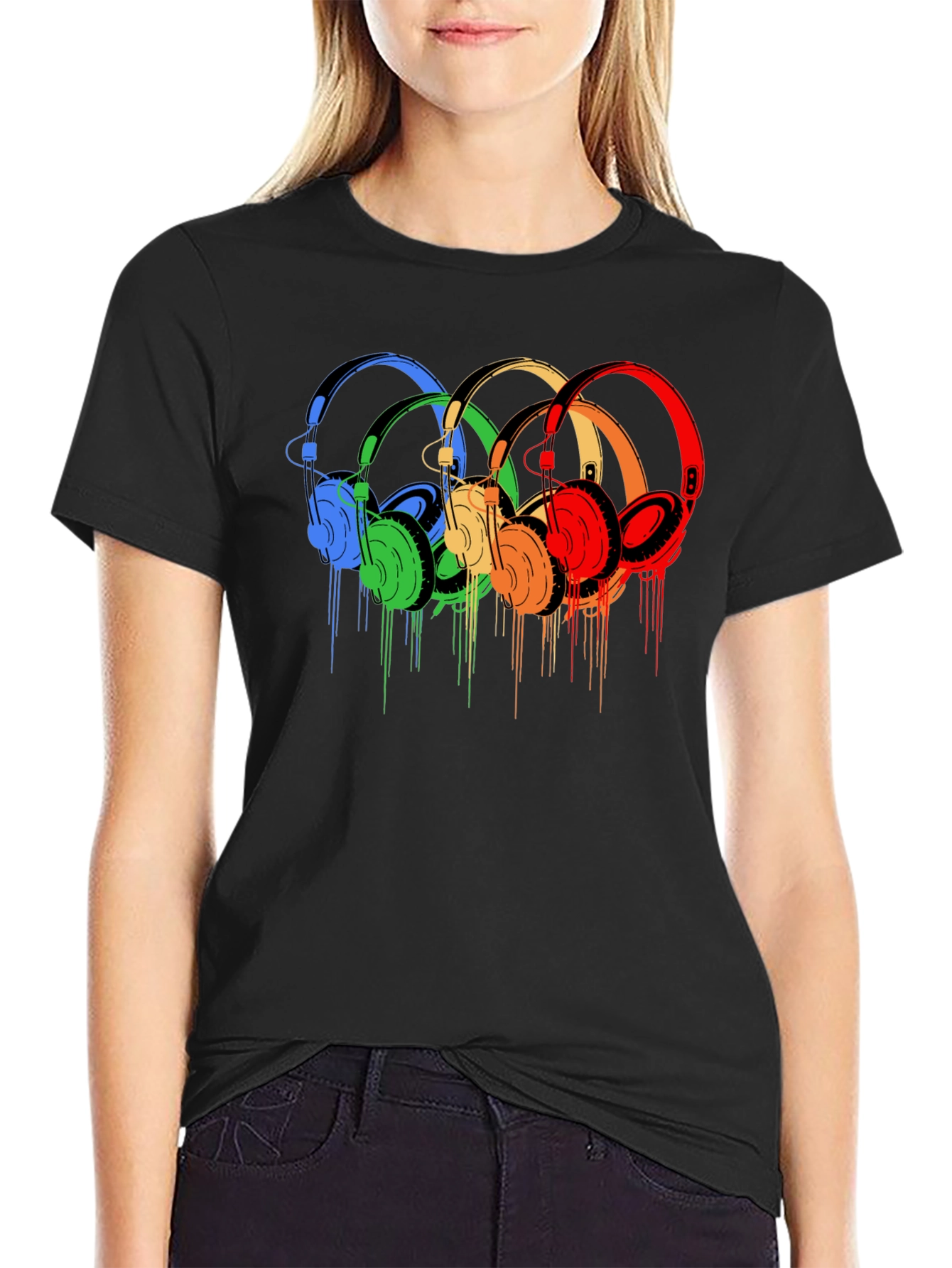 Rainbow Headphone Graphic Tee - Stylish Music Lover Shirt