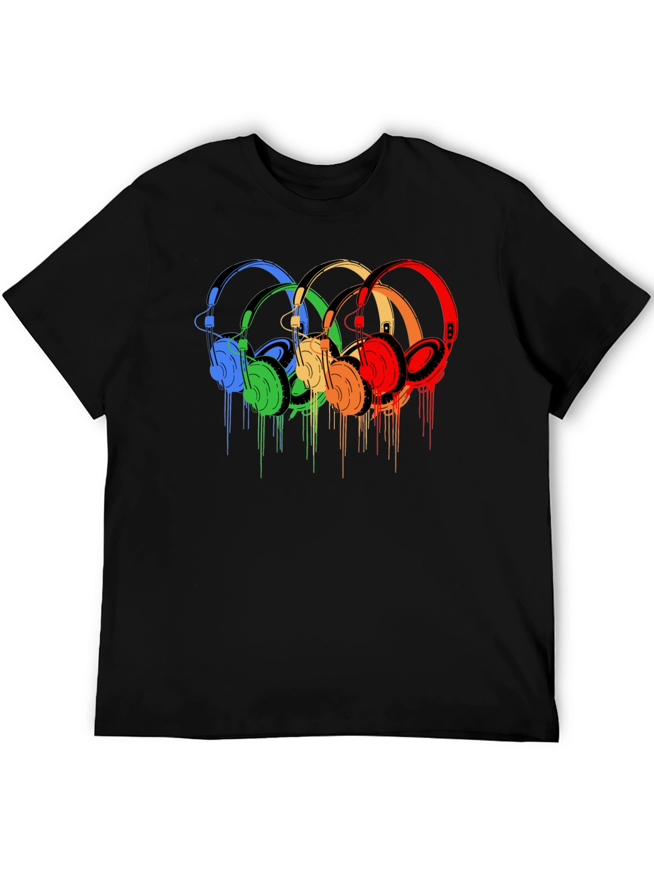 Rainbow Headphone Graphic Tee - Stylish Music Lover Shirt