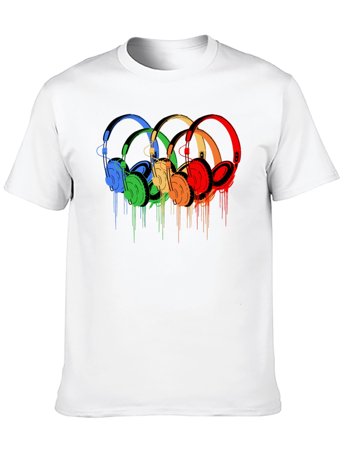 Rainbow Headphone Graphic Tee - Stylish Music Lover Shirt