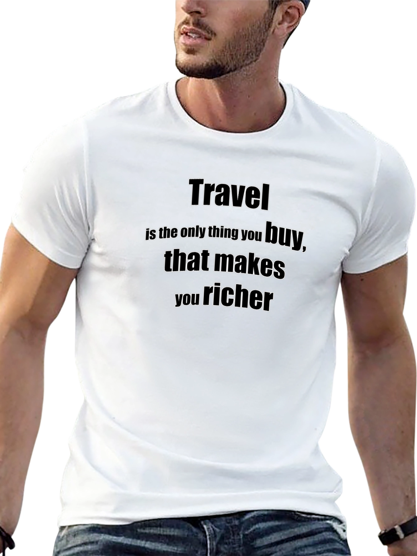 Travel Makes You Richer Black T-Shirt