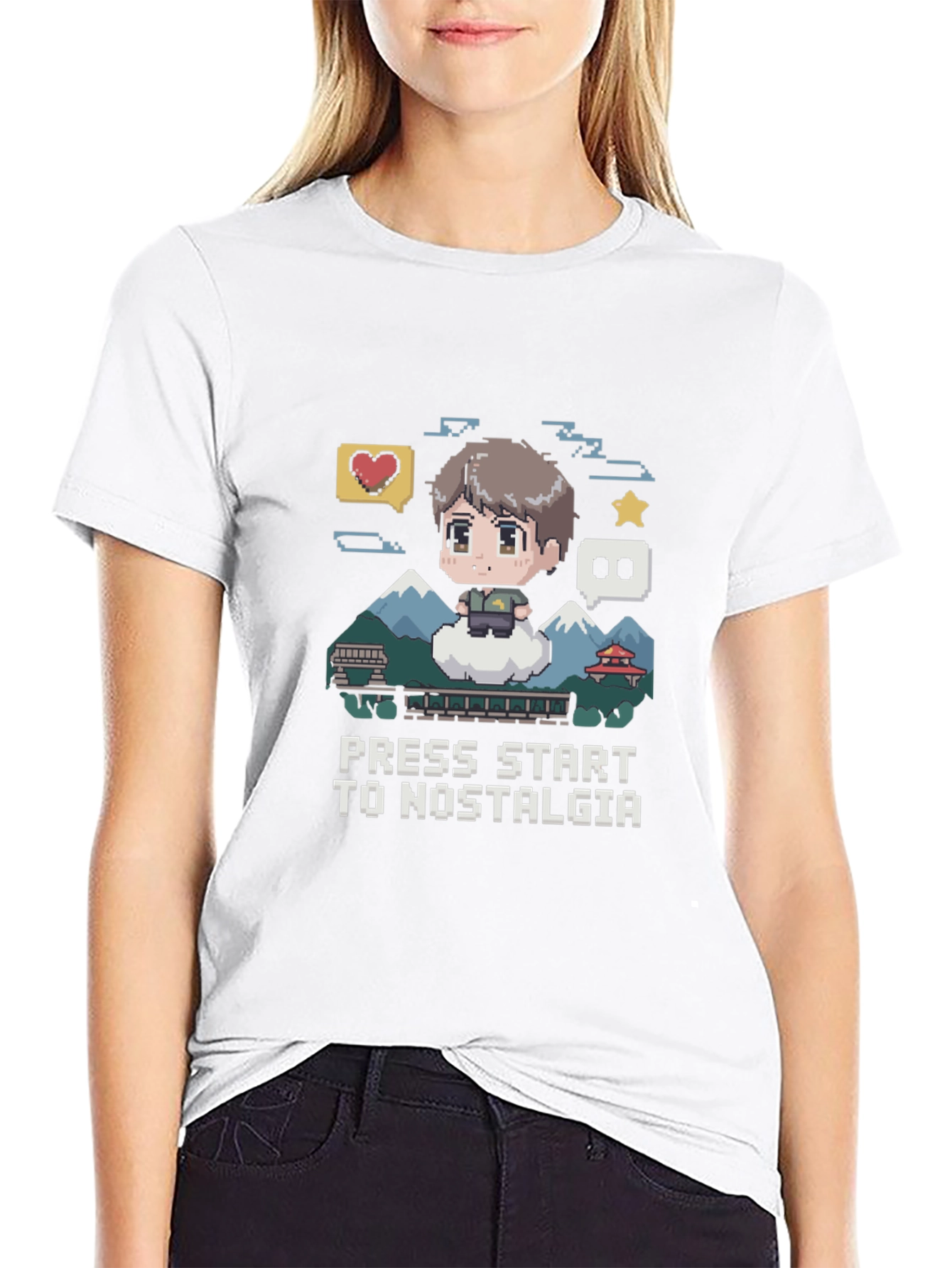 Nostalgia Pixel Art T-Shirt - Press Start Gaming Tee