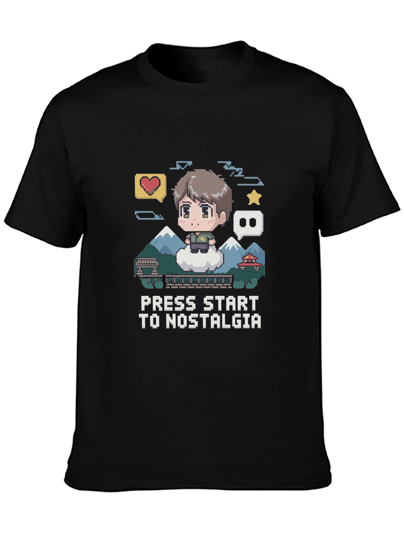 Nostalgia Pixel Art T-Shirt - Press Start Gaming Tee