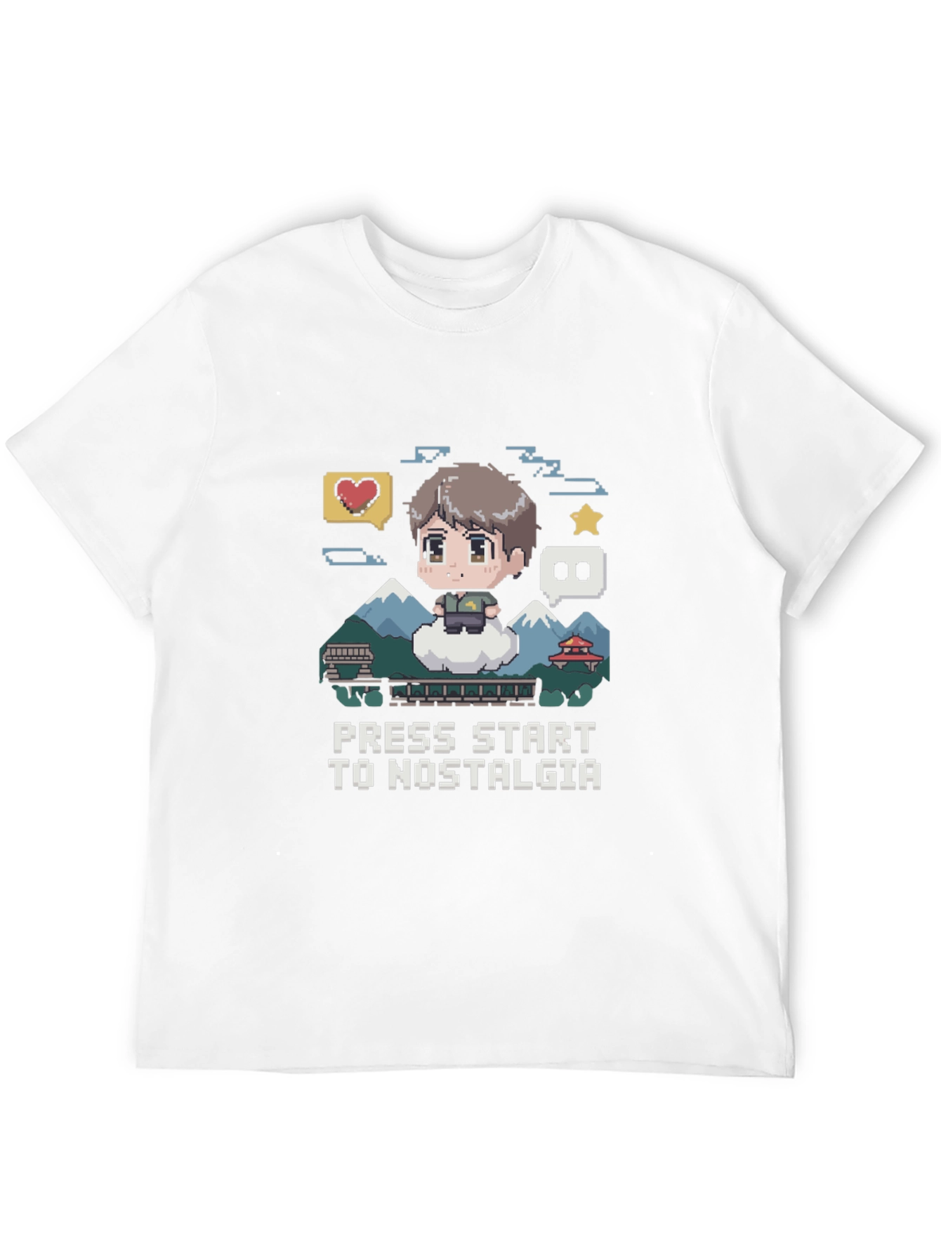 Nostalgia Pixel Art T-Shirt - Press Start Gaming Tee