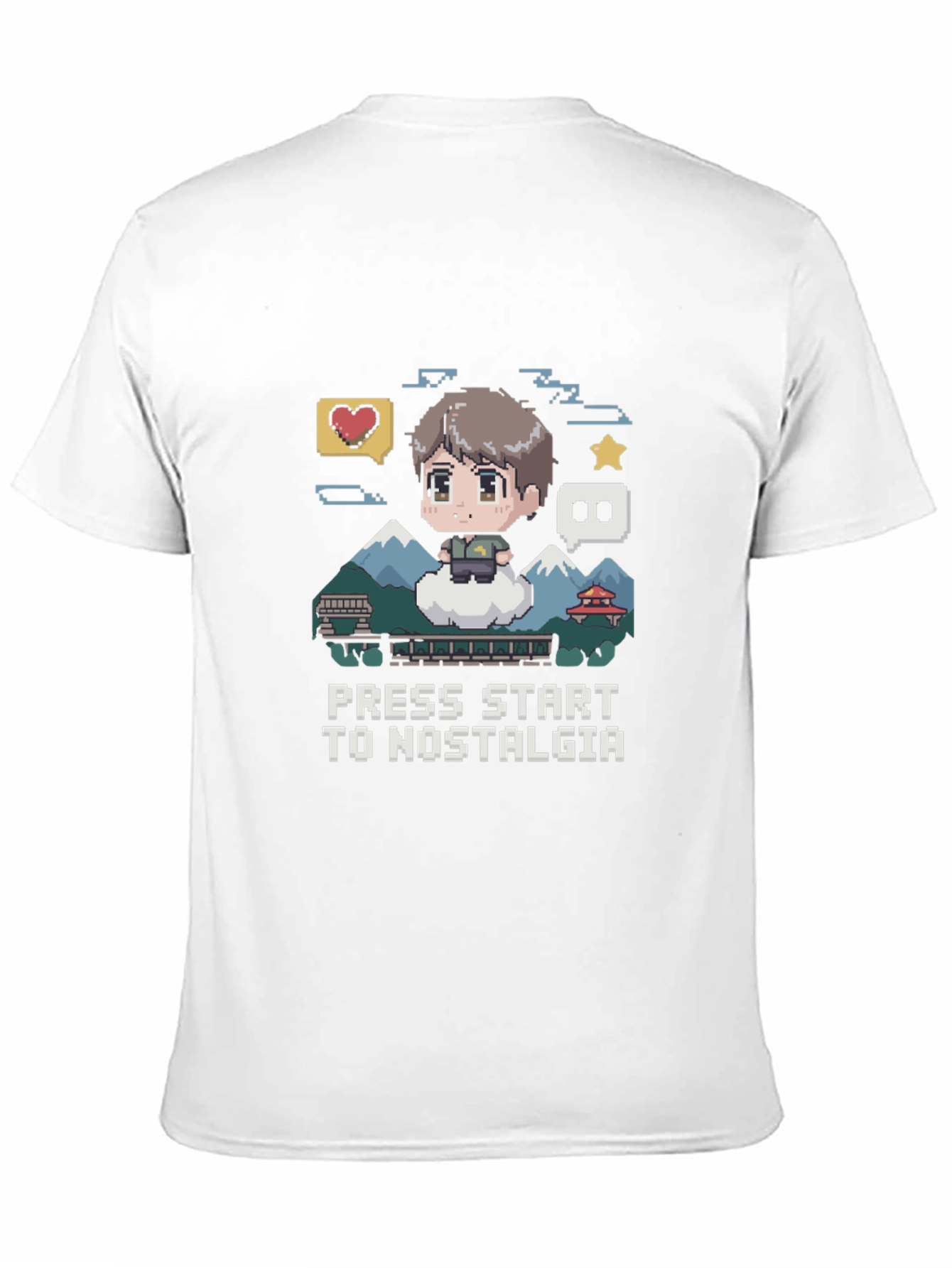 Nostalgia Pixel Art T-Shirt - Press Start Gaming Tee