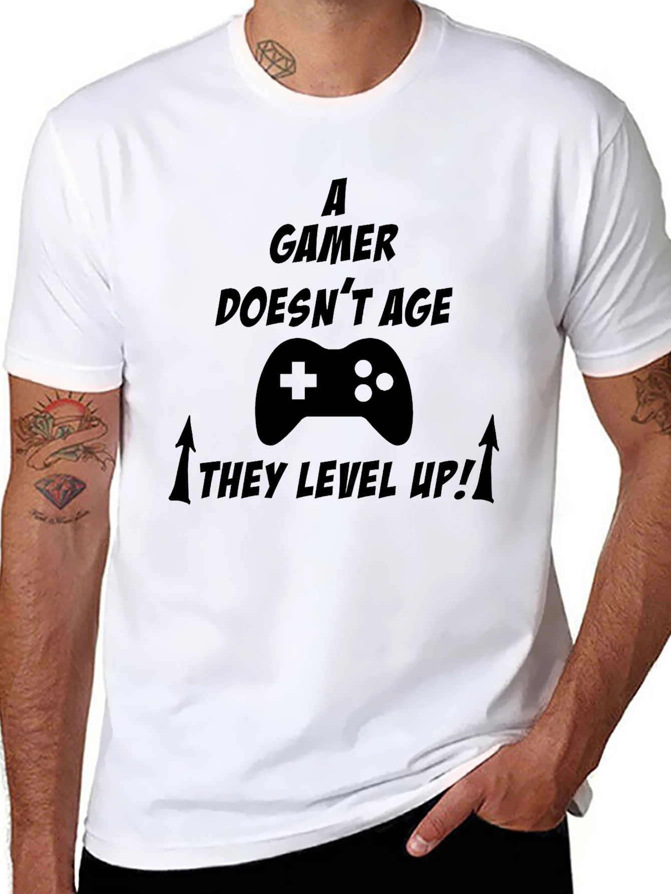 A Gamer Doesnt Age T-Shirt - Level Up!