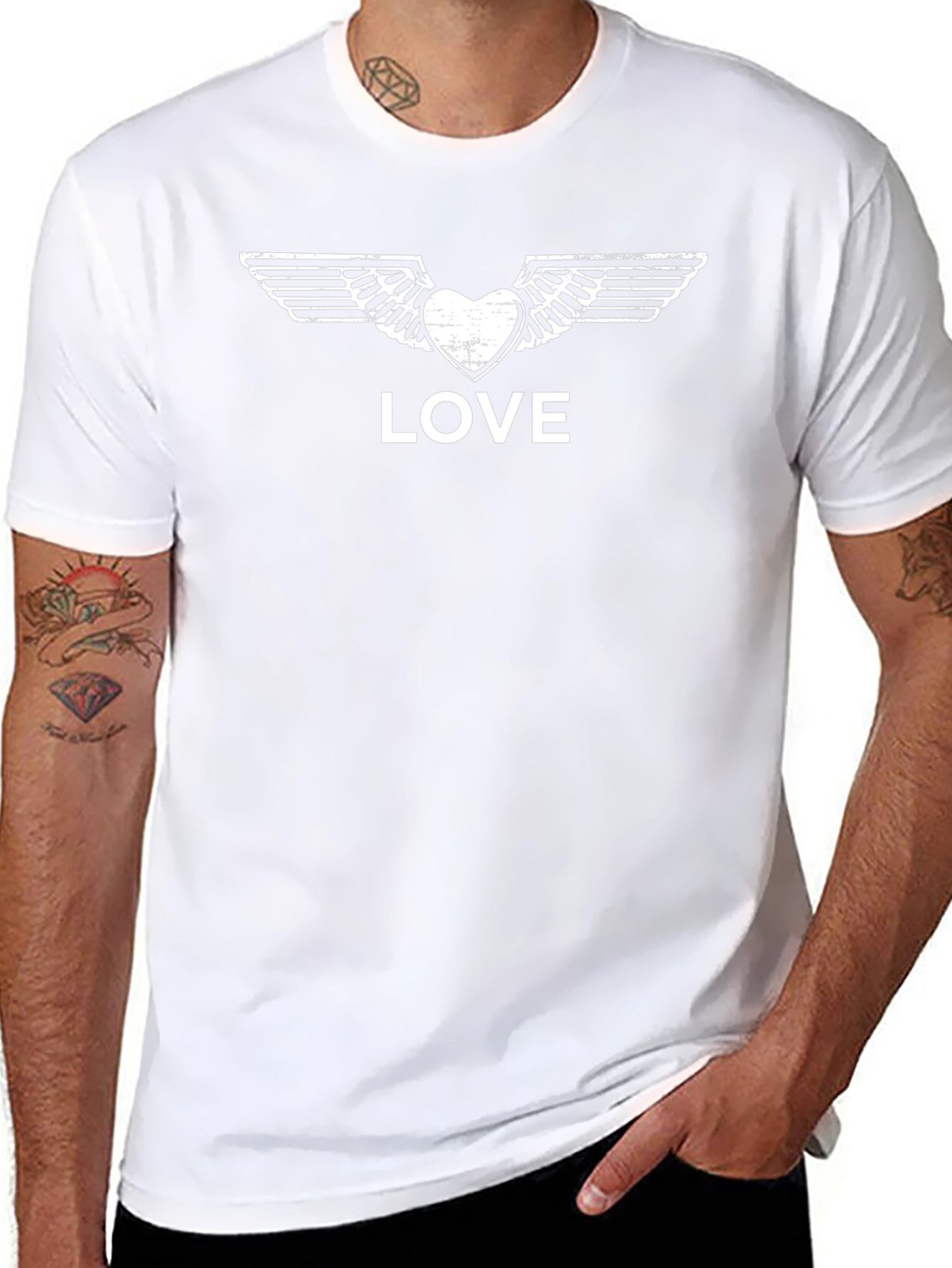 Love Wings Graphic T-Shirt - Stylish Black Tee