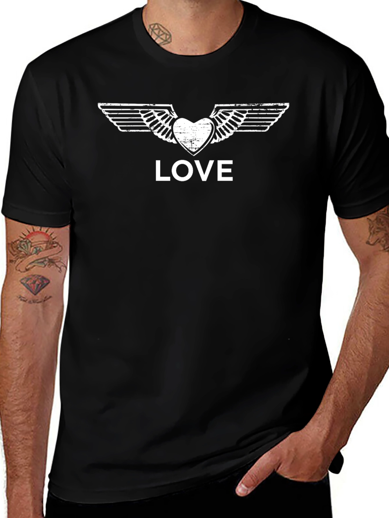 Love Wings Graphic T-Shirt - Stylish Black Tee