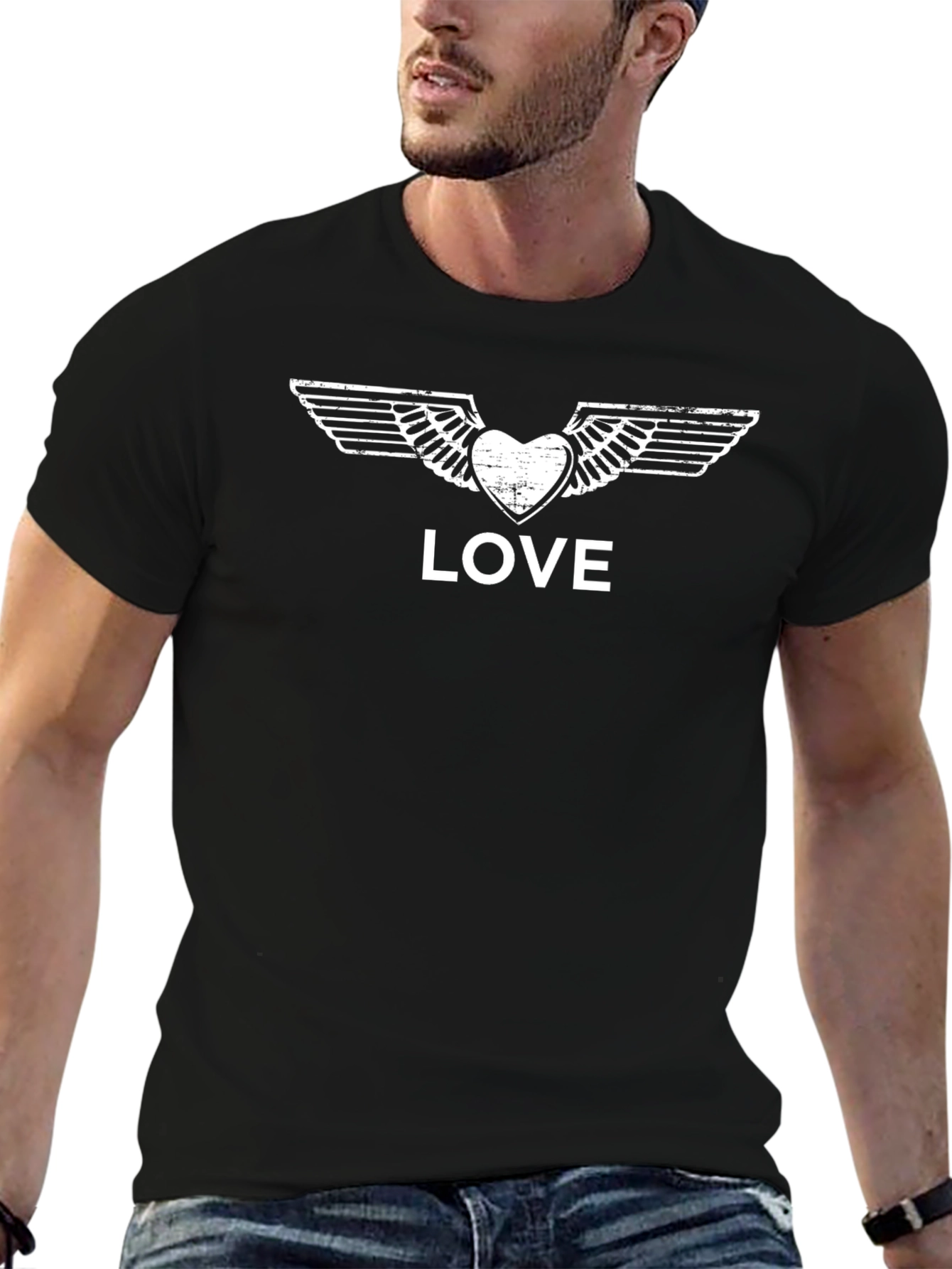 Love Wings Graphic T-Shirt - Stylish Black Tee
