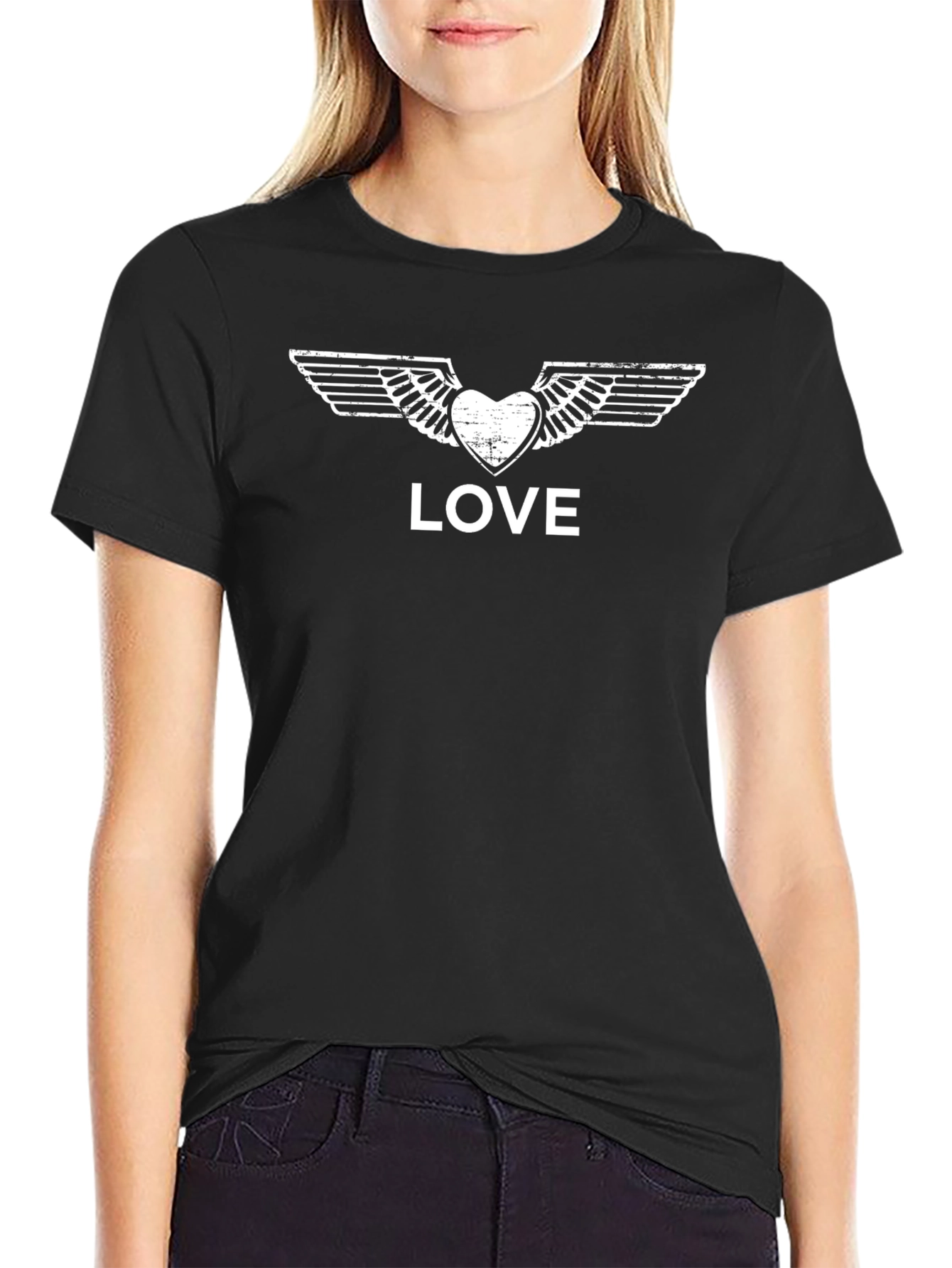 Love Wings Graphic T-Shirt - Stylish Black Tee