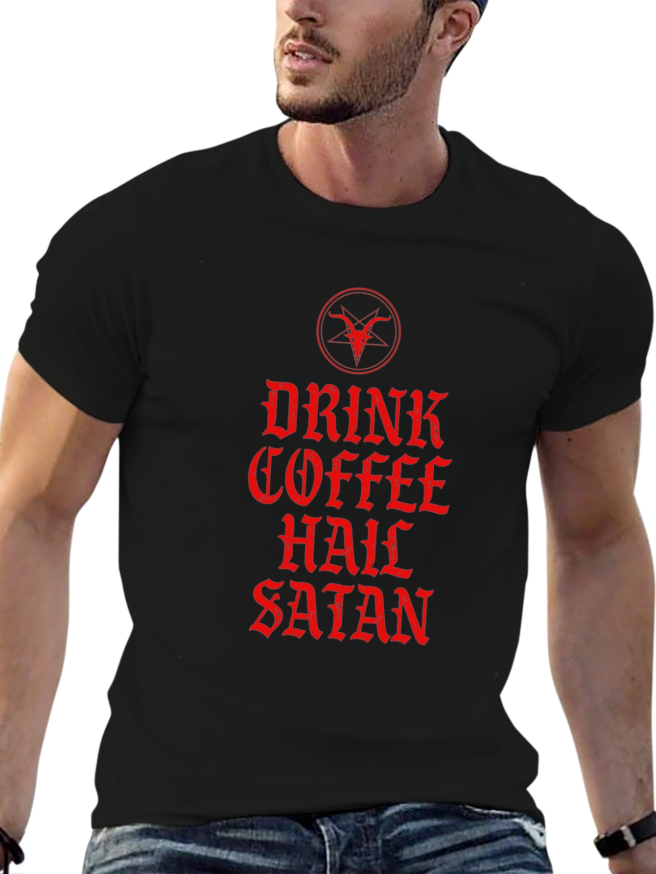 Drink Coffee Hail Satan T-Shirt - Graphic Tee