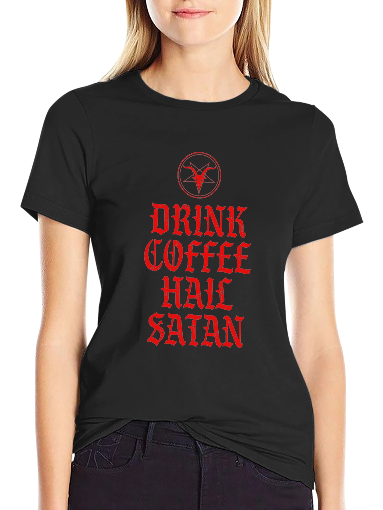 Drink Coffee Hail Satan T-Shirt - Graphic Tee