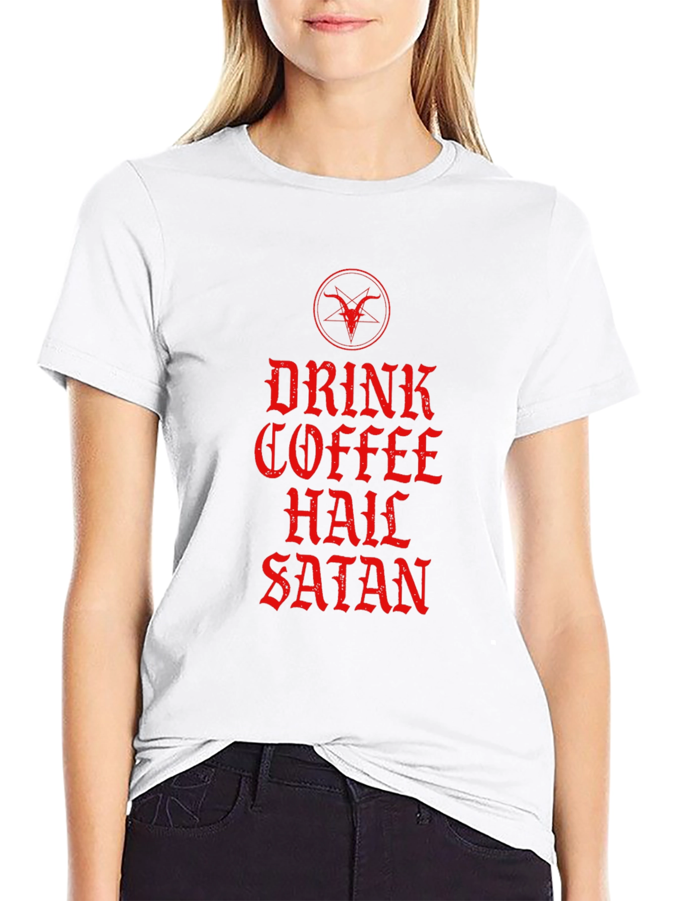 Drink Coffee Hail Satan T-Shirt - Graphic Tee