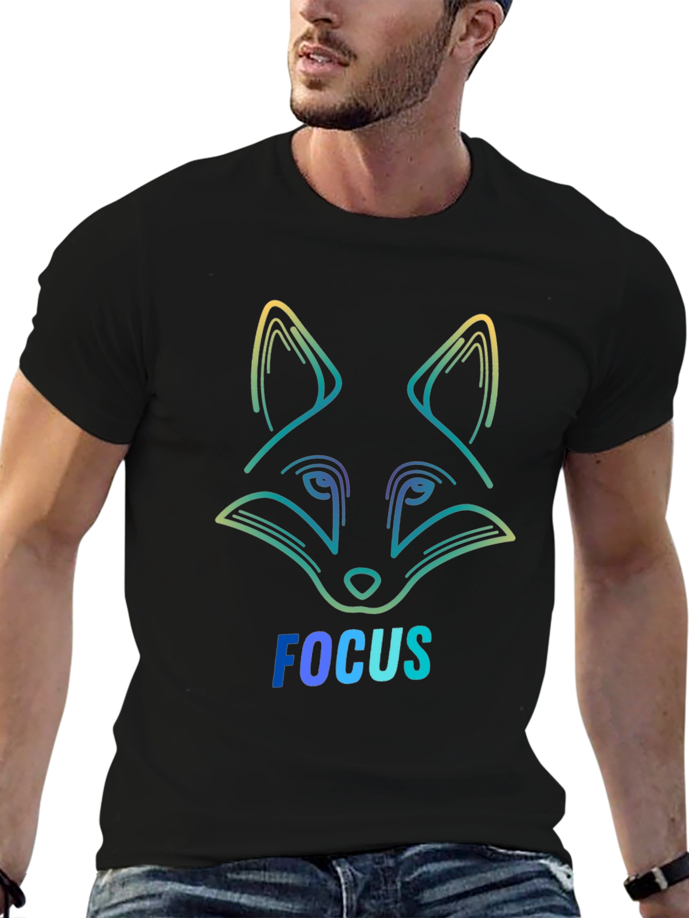 Focus Fox Graphic Tee - Stylish Mens T-Shirt
